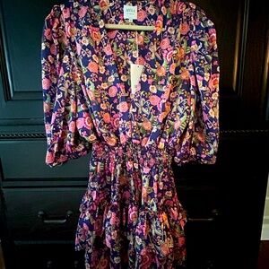 MISA LOS ANGELES LILIAN FLORAL RUFFLE MINI DRESS